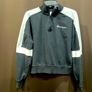 Champion Women's Campus Quarter Zip Sweatshirt with Taping, Size M